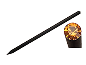 Fekete Swarovski kristállyal díszített ceruza (203 Topaz)