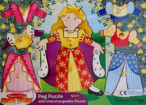 8 darabos fa puzzle - Öltöztethető hercegnő