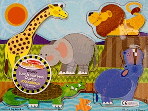 5 darabos fa puzzle - Állatkerti állatok