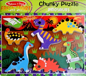 7 darabos fa puzzle - Dinoszaurusz