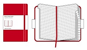 Moleskine címjegyzék (kis méretű, keménytáblás, piros)