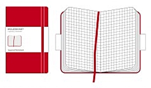 Moleskine jegyzetfüzet (kockás, kis méretű, keménytáblás, piros)