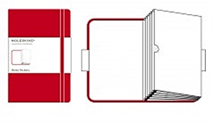 Moleskine Memo tasakok (kis méretű, keménytáblás, 6 tasakkal, piros)