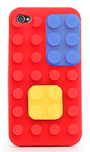 Építőkocka iPhone 4 tok (piros)