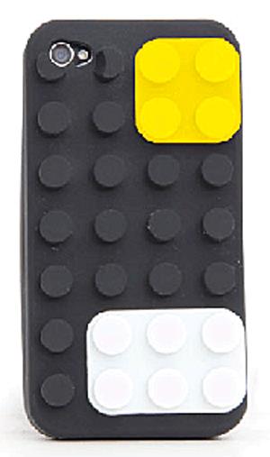 Építőkocka iPhone 4 tok (fekete)