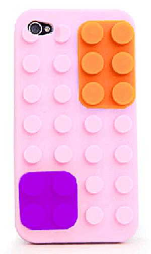 Építőkocka iPhone 4 tok (rózsaszín)