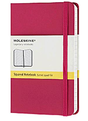 Moleskine jegyzetfüzet (kockás, kis méretű, keménytáblás, magenta)
