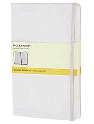 Moleskine jegyzetfüzet (kockás, nagy méretű, keménytáblás, fehér)
