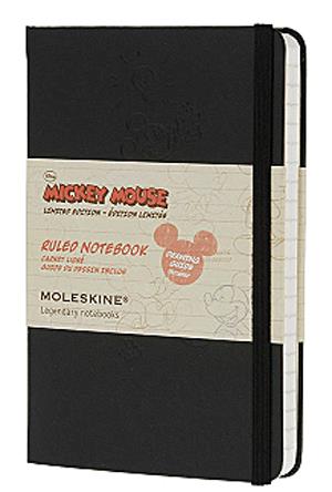 Moleskine jegyzetfüzet (vonalas, kis méretű, keménytáblás, fekete + rajz útmutató) - Mickey Mouse Limited Edition