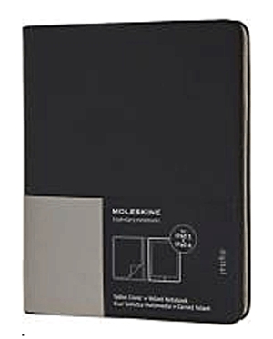Moleskine iPad 3 & 4 tartó (keménytáblás + sima jegyzetfüzet, fekete)
