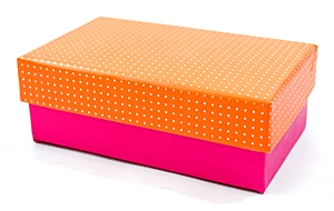 Díszdoboz (kis méretű, rózsaszín-narancssárga)