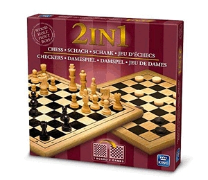 2 az 1-ben fa sakk/dámajáték