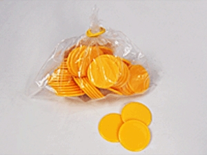 Játék korong, 22 mm, sárga