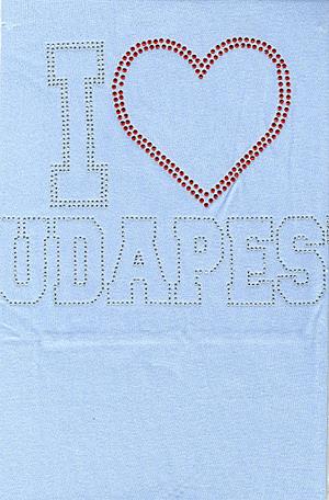 Női póló (világoskék) - I love Budapest (XL)