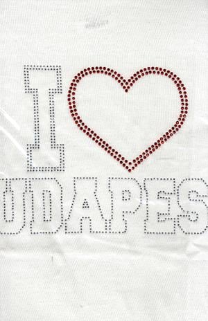 Női póló (fehér) - I love Budapest (XL)