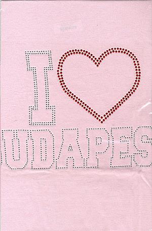 Női póló (rózsaszín) - I love Budapest (XL)