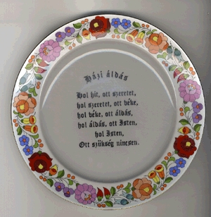 Porcelán falitál (24 cm) - Házi áldás