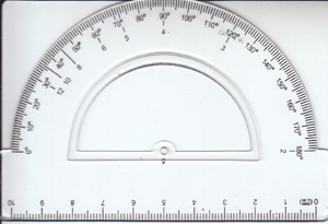 Szögmérő műanyag, 180 fok, 10 cm