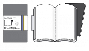 Moleskine Volant szürke jegyzetfüzetek (sima, extra kicsi, puhatáblás, 2 darab/csomag)