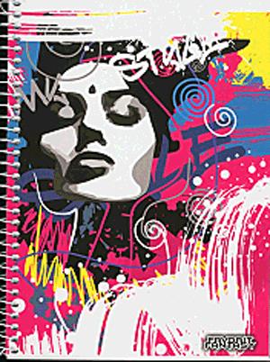 Fashion girl kockás spirálfüzet, A/4 (fehér arc)