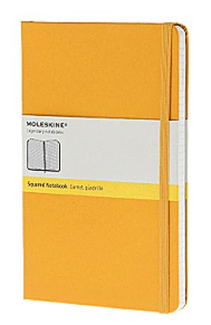 Moleskine jegyzetfüzet (kockás, nagy méretű, keménytáblás, sárga)