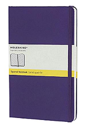 Moleskine jegyzetfüzet (kockás, nagy méretű, keménytáblás, lila)
