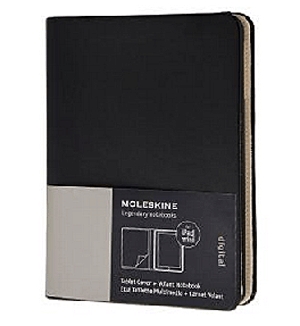 Moleskine iPad Air tartó (keménytáblás + sima jegyzetfüzet, fekete)
