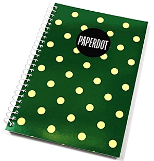 Pöttyös spirálfüzet (A5, zöld, kockás)