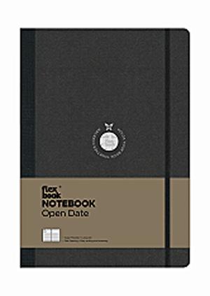 Flexbook notesz - fekete, vonalas, variálható naptár (17x24)