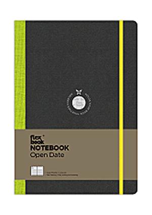 Flexbook notesz - világos zöld, vonalas, variálható naptár (17x24 cm)