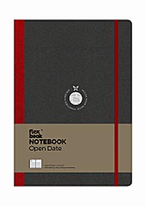 Flexbook notesz - piros, vonalas, variálható naptár (17x24 cm)