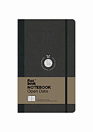 Flexbook notesz - fekete, vonalas, variálható naptár (13x21 cm)