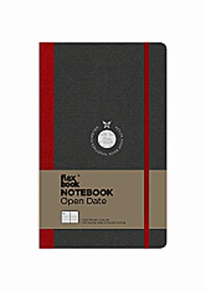 Flexbook notesz - piros, vonalas, variálható naptár (13x21 cm)
