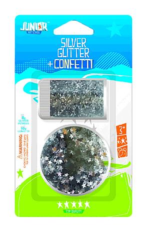 Junior csillámpor (glitter) és confetti - ezüst