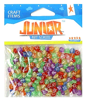 Junior hobbikellék - szív alakú gyöngyök