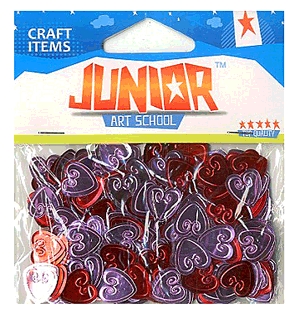 Junior hobbikellék - flitter (szívek)